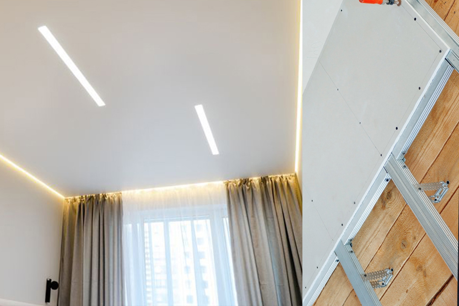 Натяжна стеля чи гіпсокартон